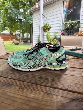 ASICS Mint Teal Running Shoes with Black Accents